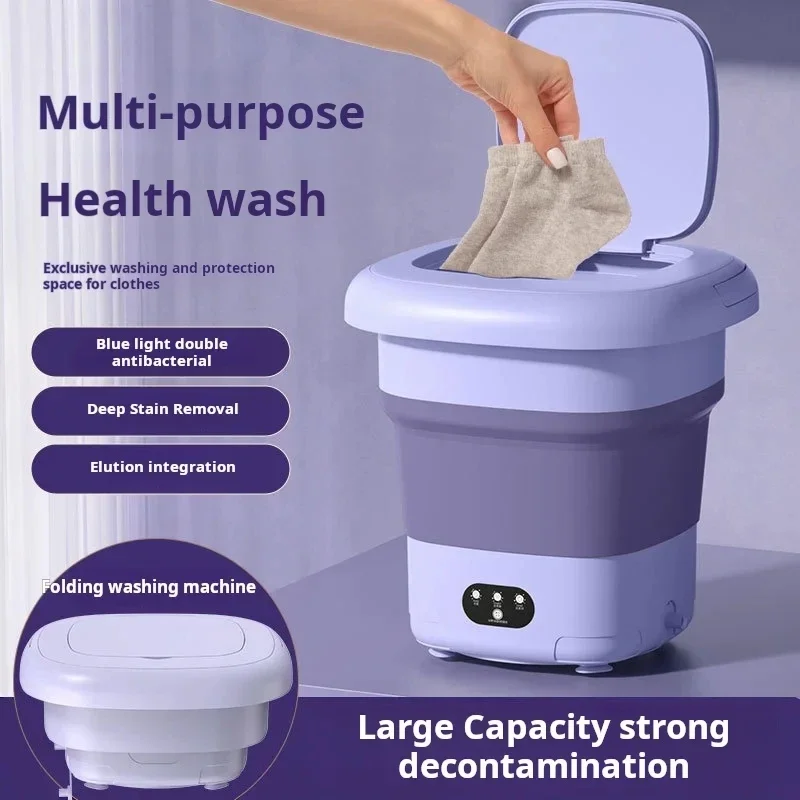 9L Portable Small Foldable Washing Machine with Spin Dryer For Socks Und... - $187.21