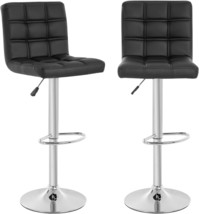 Bestoffice Set Of 2 Barstools Modern Bar Stool Pu Leather Height Adjustable - £89.63 GBP