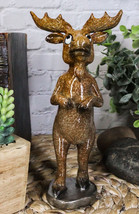 Rustic Western Whimsical Innocent Bull Moose Elk Deer Standing Figurine ... - $29.99