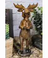 Rustic Western Whimsical Innocent Bull Moose Elk Deer Standing Figurine ... - $40.99 CAD