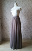 Brown Long Tulle Skirt Women Custom Plus Size Tulle Maxi Skirt Bridesmaid Skirt image 2