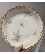 Vintage Limoges AK CD 10” Serving Bowl Hand Painted Gold Scallop Edge - $20.94