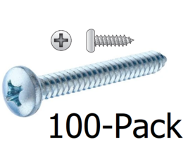 Sheet Metal Screw #10 x 5/8&#39;&#39; Pan-Head Phillips Steel Zinc 100-PK, Hillm... - $8.90