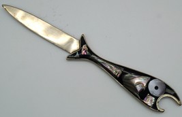 Alpaca Mexico Letter Opener Bottle Opener Inlaid with Abalone and Mother of Pear - £10.63 GBP