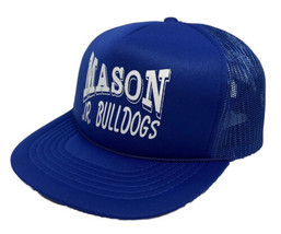 Vintage Mason Jr Bulldogs Hat Cap Snap Back Blue Mesh Trucker One Size Mens - £15.56 GBP