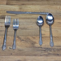 Engraved Stainless Flatware - Full 12 Place Setting + Serving Set - SHIP... - £27.63 GBP