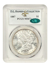 1887 $1 PCGS/CAC MS67+ Ex: D.L. Hansen - £8,446.74 GBP