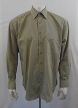 Hal Huber Single Needle Tailoring Men&#39;s Beige L/S Button Down Shirt Size... - £8.45 GBP