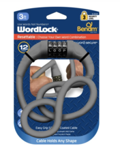 WordLock Resettable Bicycle Combination Steel Flexible Cable Lock, 3&#39; X ... - $353.22 MXN