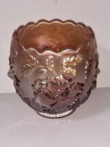 Dugan Marigold Wreath of Roses Carnival Glass Bowl Tea light Candy Dish ... - $16.00