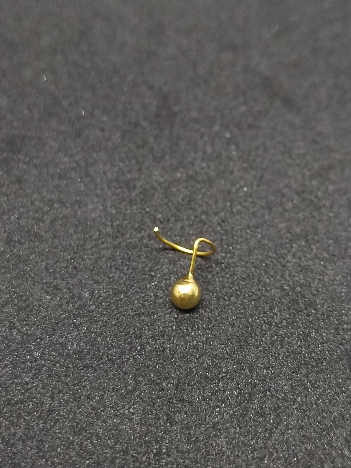 Primary image for 3.5mm Solid Gold Schlicht Kugel Nase Draht Pin Ohrstecker Ring Piercing 14k Gelb