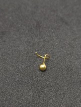 3.5mm Solid Gold Schlicht Kugel Nase Draht Pin Ohrstecker Ring Piercing ... - $31.66