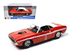 1970 Dodge Challenger R/T Coupe Red with White Top and White Stripes 1/24 Diecas - $40.99