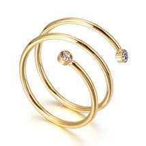 Multi-Layered  crystal Wedding Rings Women size 6-10  Minimalist Finger Stainles - £7.19 GBP
