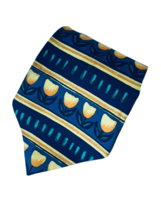 Burton Men’s Navy Blue Yellow Flower Floral Striped Necktie Tie ETY - £6.90 GBP