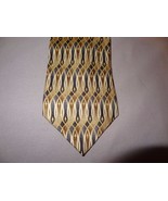 Tie Necktie Diamonds Striped Swirl Blue Gold Brown 58&quot; Master All Silk U... - £11.74 GBP