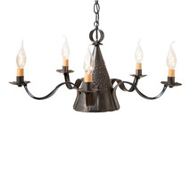 Irvins Country Tinware 5-Arm Small Sturbridge Chandelier in Kettle Black - £256.36 GBP