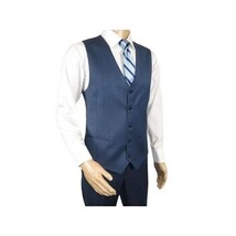 Men Suit BERLUSCONI Turkey 100% Italian Wool Super 180's 3pc Vested #Ber5 Navy image 9