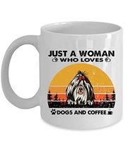 Just A Woman Who Loves Shih Tzu Dog And Coffee Mug 15oz Ceramic Vintage Gift For - £15.73 GBP