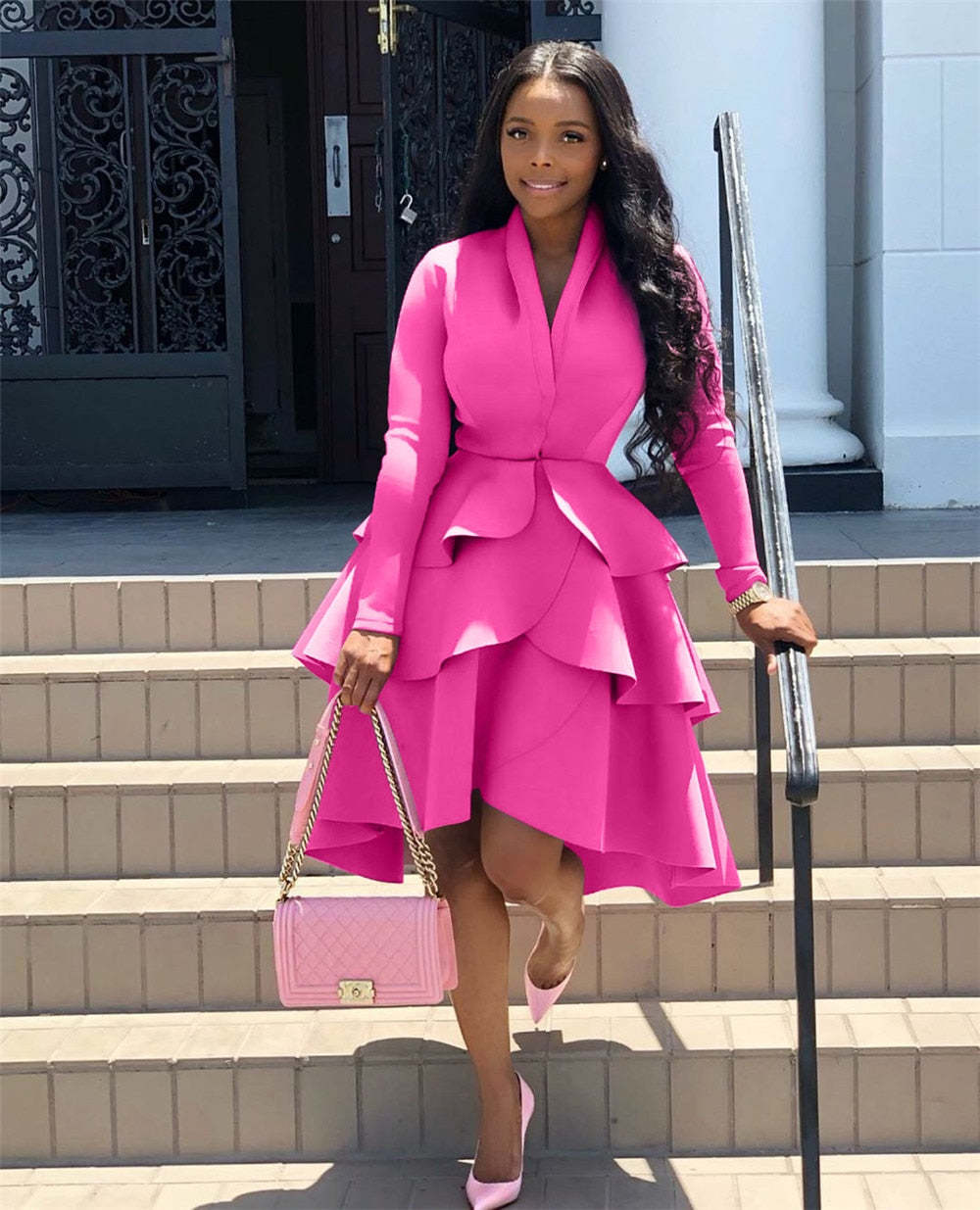Work Wear Business Ruffles A-line Midi Dresses Item image 6