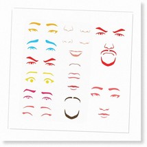 EmoExpressions: Reusable DIY Art Template for Drawing Decor - Facial Features, E - £14.54 GBP