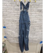 Gap Bib Overalls Womens Size XS Blue Denim Straight Leg Cotton Distressed - $29.87 CAD