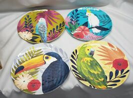 PIER 1 TROPICAL BIRD PARROT/TOUCAN/COCKATOO/BUDGIE MELAMINE ACCENT PLATE... - $36.61