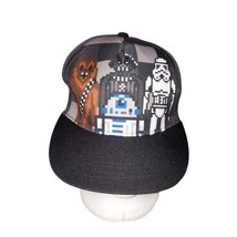 Star Wars Snapback Hat Cap Chewy Darth Vader Storm Trooper R2D2 Pixelate... - $14.03