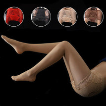 Womens See-through Shiny Glossy Pantyhose Lace Panties with Nylon Hosiery Tights - £7.52 GBP