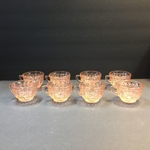 8 Vintage Jeannette Holiday Pink &quot;Button &amp; Bows&quot; Coffee or Tea Cups - £23.61 GBP