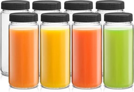 Joyjolt Glass Juice Bottles, 16 Oz Glass Bottles With Caps. Set, Smoothie Jars - £26.06 GBP