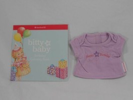 American Girl Bitty Baby Happy Birthday Lavender T-Shirt & Coloring Book Genuine - $6.72