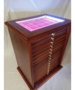 Money Chest Medals Table 15 Drawer Colour Mahogany With LED Coins&amp;more Wood - £421.32 GBP