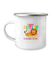 12oz Camper Mug Coffee Funny I Have Autism Puzzle Piece Lion Awareness Support  - £15.94 GBP