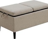 Designs4Comfort Magnolia Storage Ottoman With Reversible Trays, Soft Bei... - £158.54 GBP