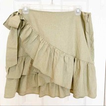 TopShop Mini Ruffle Linen Blend Wrap Skirt NWT - £42.71 GBP