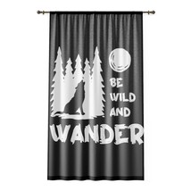 Personalized Photo Curtains 50&quot; x 84&quot;: Wolf Howling at the Moon - £51.75 GBP