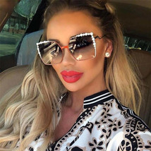 2024 Luxury Oversized Square Pearl Sunglasses for Women - $27.00