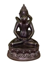 Vintage Black Bronze 8" Kama Sutra Erotic Couple Sculpture Shakti Figurine image 1