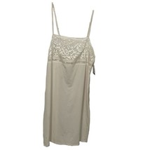 Calvin Klein Sleepwear Cream Nylon Lace Nightgown Slip Dress Womens Small NEW - £17.26 GBP