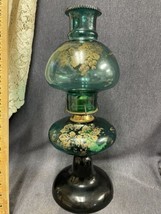 Beautiful Rare Art Nouveau Emerald Green Oil Lamp Riverside Glass Co.? - £472.62 GBP