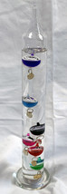 Vintage Galileo Thermometer 11&quot; Tall Glass Tube with 6 Floating Spheres - £23.26 GBP