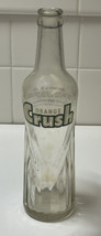 Vintage Orange CRUSH Soda Clear Glass Bottle 12oz Ribbed  9 3/4 Inches H... - $16.82