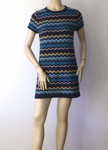 MISSONI For Target Blue, Yellow Zig Zag Pointelle Knit Dress (Size M) - £40.17 GBP