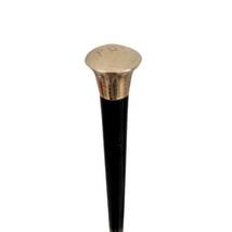 WALKING CANE handle and ring in solid gold 14K Karats &amp; wood stick Liberty Orig - £390.78 GBP