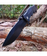 Folding Pocket Knife Black Blade Tactical Hunting Survival Manual Open E... - £11.00 GBP