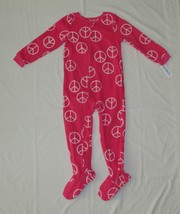 Carters Fleece Footed Pajama Blanket Sleeper 6 7 8 10 12 14 Peace Sign H... - £21.25 GBP