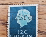 Netherlands Stamp Queen Juliana 12c Used Cancel 345 - £0.73 GBP