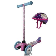 Barbie 3 Wheel Scooter With Helmet Bundle Safe-Roll Wheels Pink Blue - £30.10 GBP