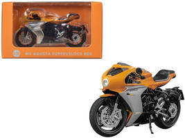 MV Agusta Superveloce 800 Motorcycle Orange and Silver 1/18 Diecast Model by CM  - £46.57 GBP